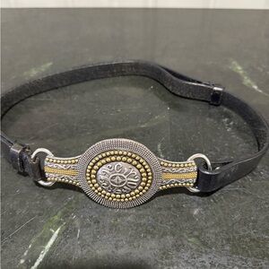 Chico's Black and Gold Embellished Belt
